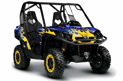 Can-Am Commander with the Diamond Flames Yellow/Blue graphic kit