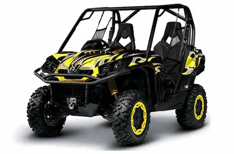 Can-Am Commander with the Tribal Flames Yellow/Black graphic kit